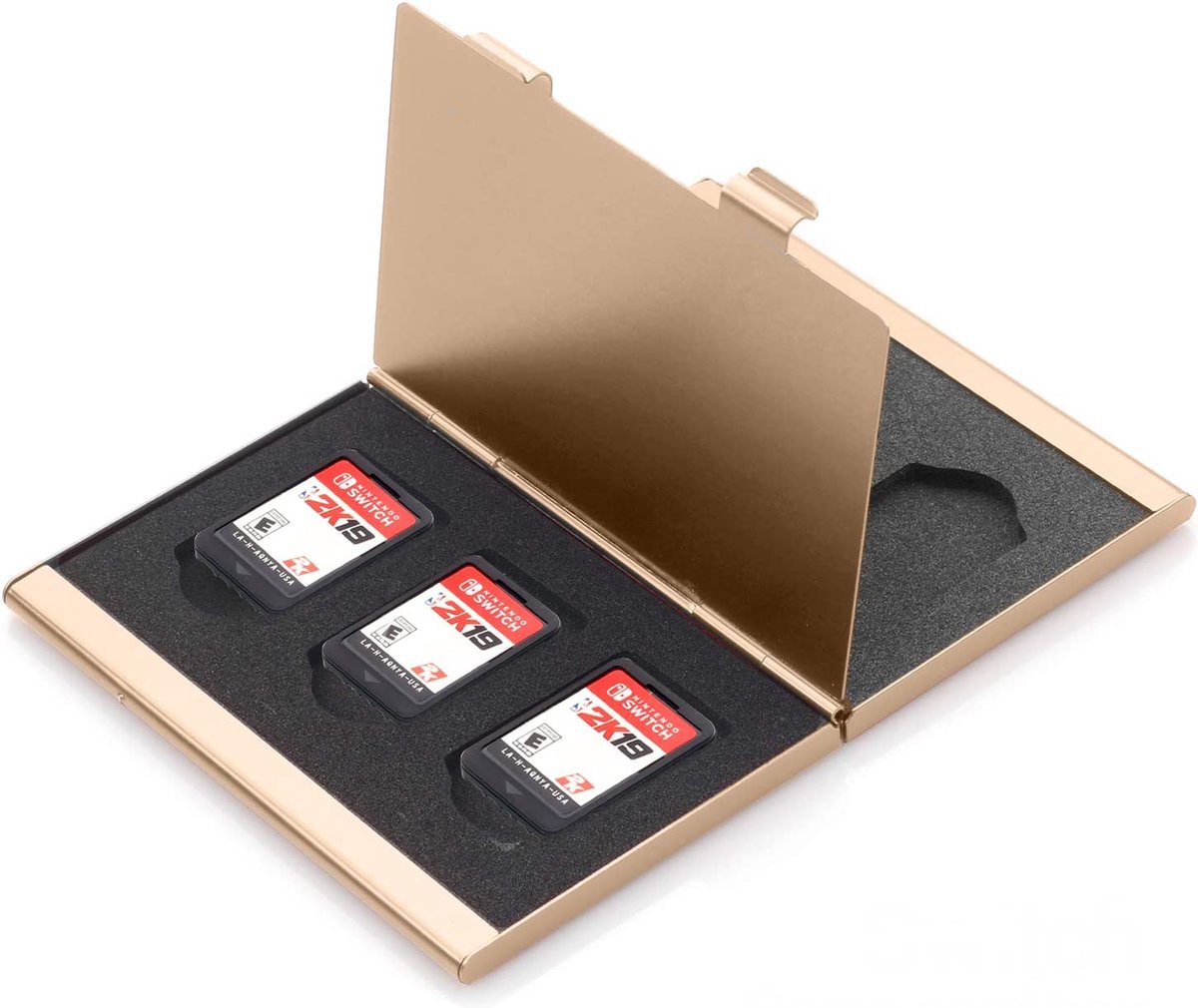Yes In Lab - 6-in-1 Ultra-Compacte Aluminium Game Card Case geschikt voor Nintendo Switch - Goud - Kaarthouder - Premium Metalen Opbergdoos voor Speelkaarten - Beschermhoes - 6-slot kaart opslag - Opbergen - Game Etui - Accessoire