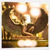 Muursticker - Gouden Egyptisch Isis Beeldje - 80x80 cm Foto op Muursticker