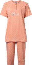 Dames Pyjama Katoen - 3/4 broek - Coral - Maat XL