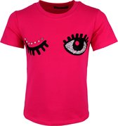 S&C Shirtje Knipoog roze Kids & Kind Meisjes Roze - Maat: 98/104