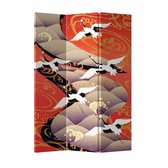 Fine Asianliving Japans Kamerscherm Oosters Scheidingswand Kraanvogels B120xH180cm 3 Panelen