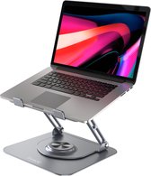 Thredo Aluminium Laptop Standaard/Houder - Verstelbaar en 360º Draaibaar - Macbook/Laptop/Tablet 10-17" Inch - Grijs / Space Grey