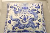 Fine Asianliving Chinese Kussen 40x40cm Handgeborduurd Wit Draak