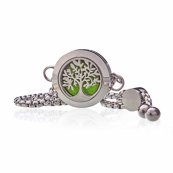 Bracelet diffuseur d'huiles essentielles avec pendentif Arbre de