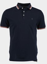 Bos Bright Blue Polo korte mouw Blauw Jesse Polo Contrast Collar 23108JE24BO/290 navy