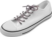 Ronde schoenveters | met print | licht roze | lengte 100 cm