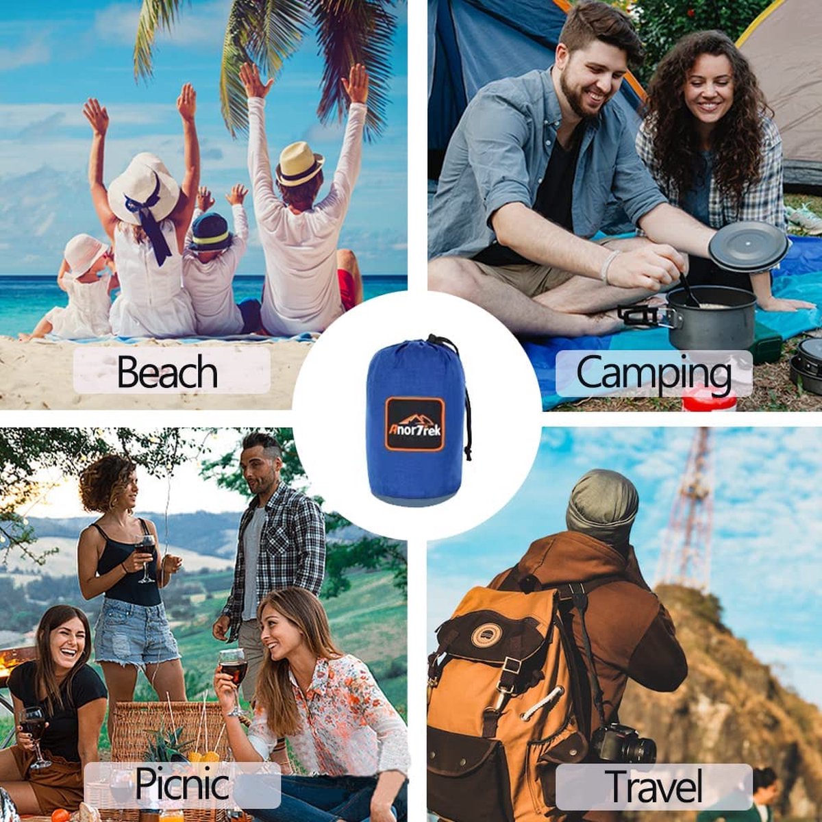 FE Active Couverture De Plage Anti-Sable - Extra-Large Couverture