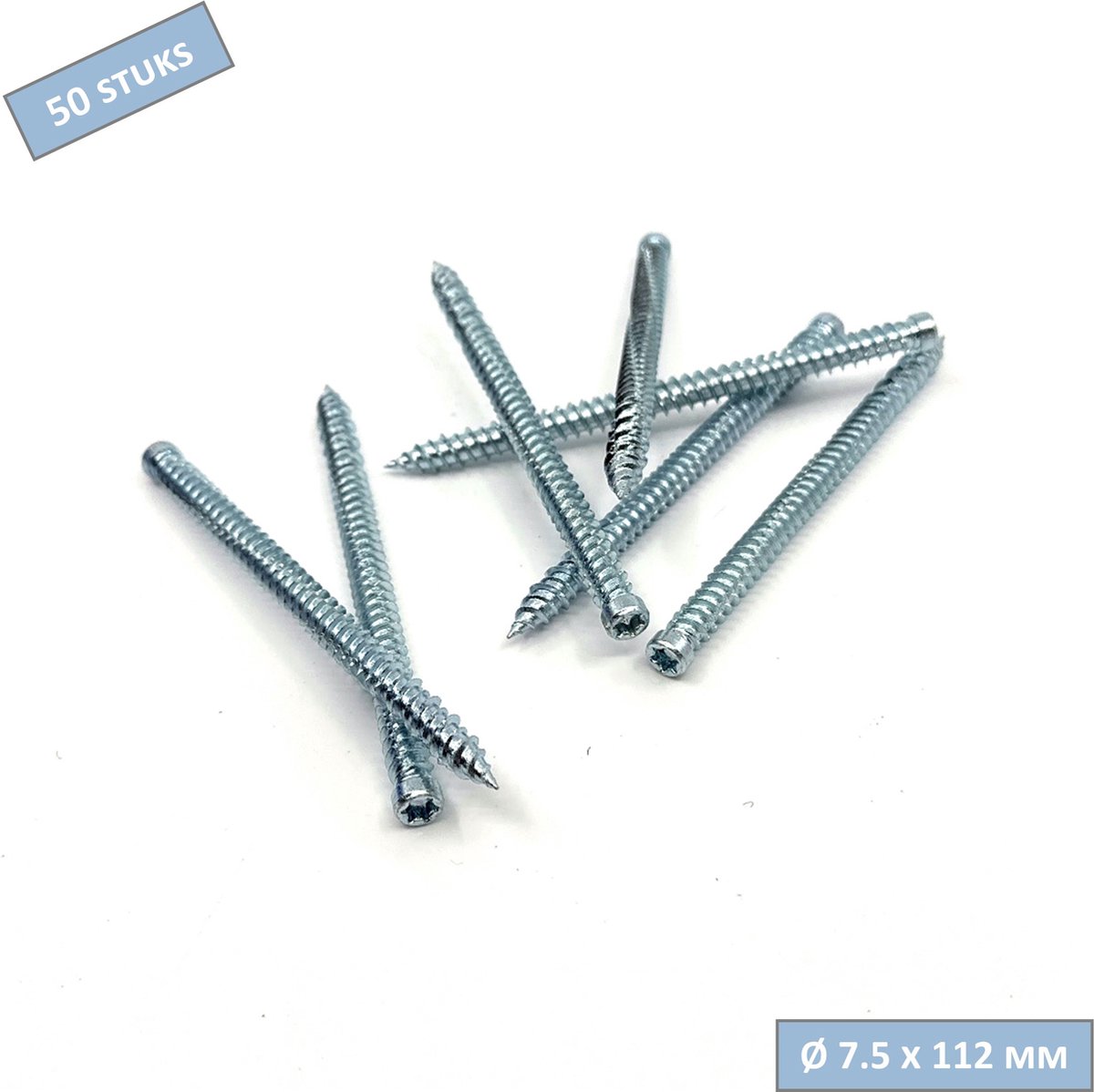 UFAST kozijnschroef Ø 7.5 x 112 mm - Cilinderkop - Verzinkt - Torx - 50 stuks