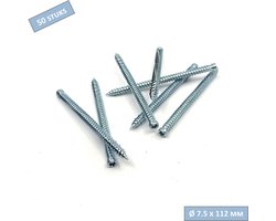 UFAST kozijnschroef Ø 7.5 x 112 mm - Cilinderkop - Verzinkt - Torx - 50 stuks