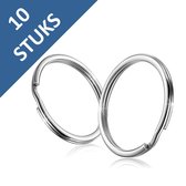 Sleutelringen - 10 stuks RVS Sleutelhanger Ringen - 25mm - Zilver