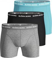 Björn Borg Basic boxershorts 3-pack blauw/zwart/grijs - maat S