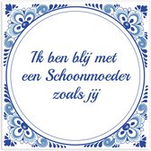 HD Tegeltje Moederdag: Ik ben blij met een schoonmoeder zoals jij + Plakhanger