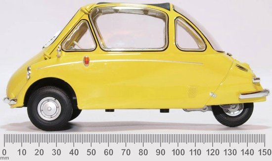 Oxford Diecast 1/18 Scale Heinkel Kabine en jaune micro voiture 