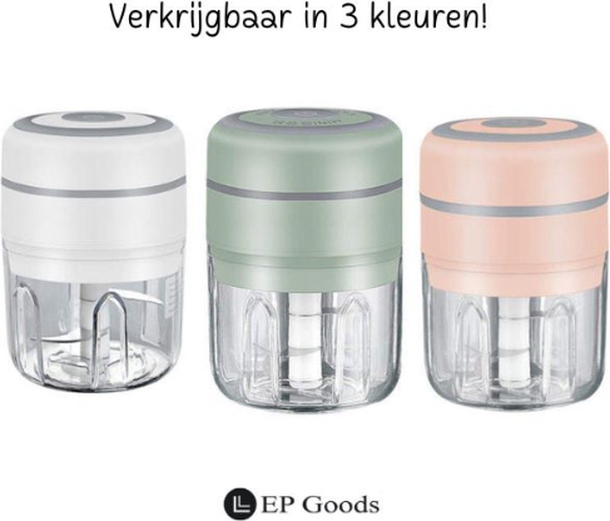 4-in-1 elektrische voedselhakmolen, mini-blender, bloemenkeukenmachine voor groente, draagbare keuken, keukenmachine en blender met USB-oplaadfunctie voor fruit, peper, chili, groente, ui, vlees