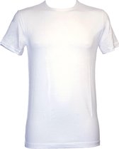 Boru Bamboe Heren T-shirt Ronde Hals Wit-XXL