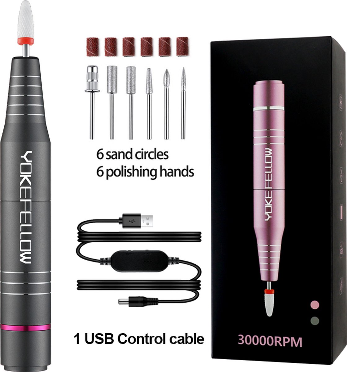 Manicure Frees - Persoonlijke Verzorging - Nagelfrees - Manicure - 30000 RPM motor - Grijs