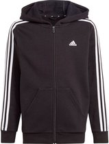 adidas Sportswear Essentials 3-Stripes Fleece Ritshoodie - Kinderen - Zwart- 152
