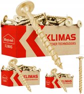 KLIMAS® Dakconstructie Tellerkopschroef Hout schroeven 8 x 80 mm ( 50Stuks ) Torx - hout - bouw - schroef met verzonken kopschroeven - geel