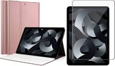 Coque iPad Pro 11 / Air 10.9 avec clavier - Protecteur d'écran GlassGuard - 2018 / 2020 / 2021 / 2022 - Keyboard Book Case Cover Case Rose & Screen Protector