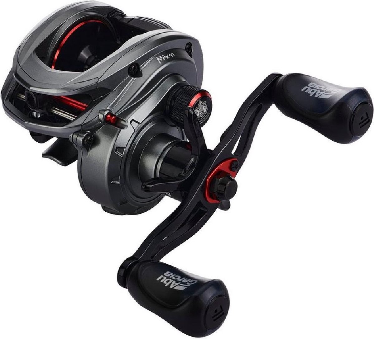 Abu Garcia Max 4-LP-41 LH - Baitcastingreel - Rood/zwart