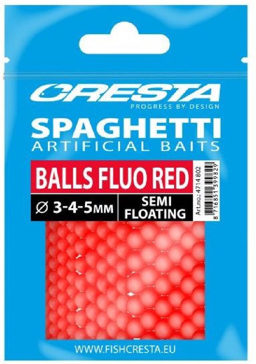 Cresta Spaghetti Balls 15St. Fluo Red