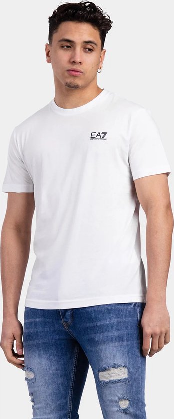 EA7 Emporio Armani Basic Logo T-Shirt Heren Wit/Zwart - Maat: S