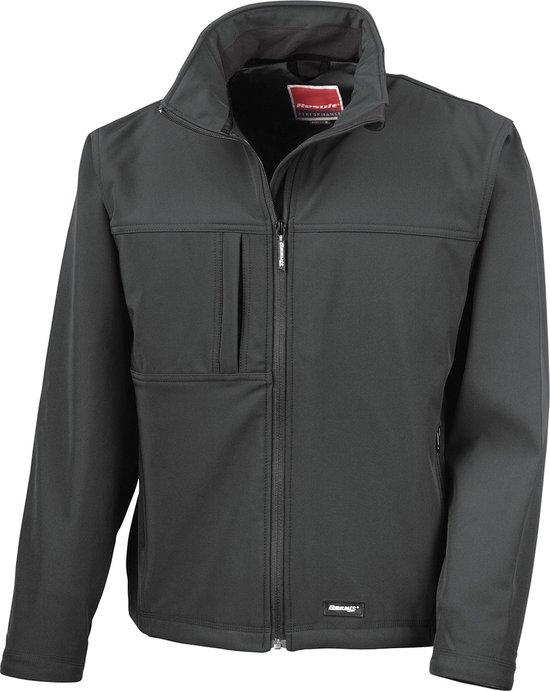 Heren Classic Softshell Outdoorjas Result maat XL Zwart