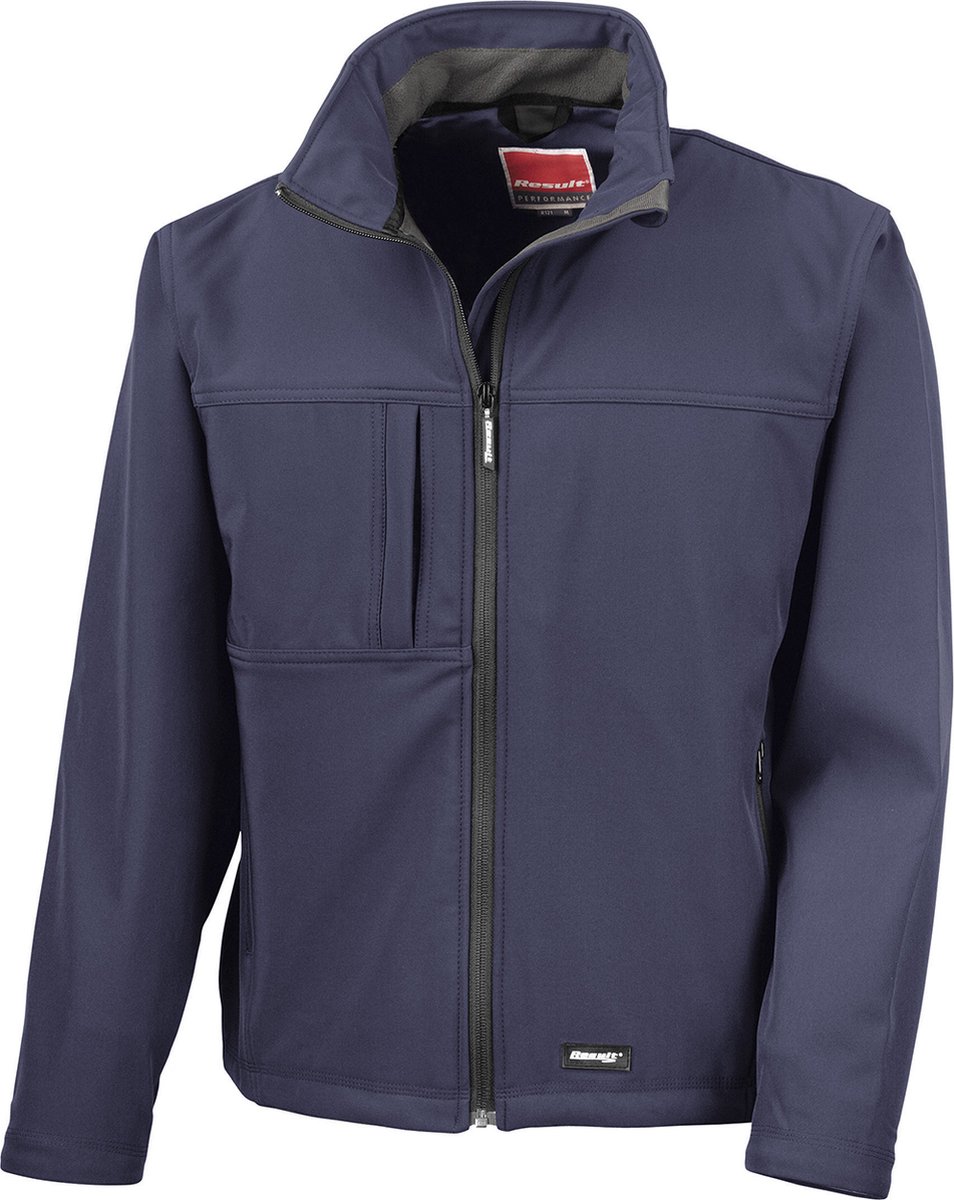 Heren Classic Softshell Outdoorjas Result maat M Donkerblauw