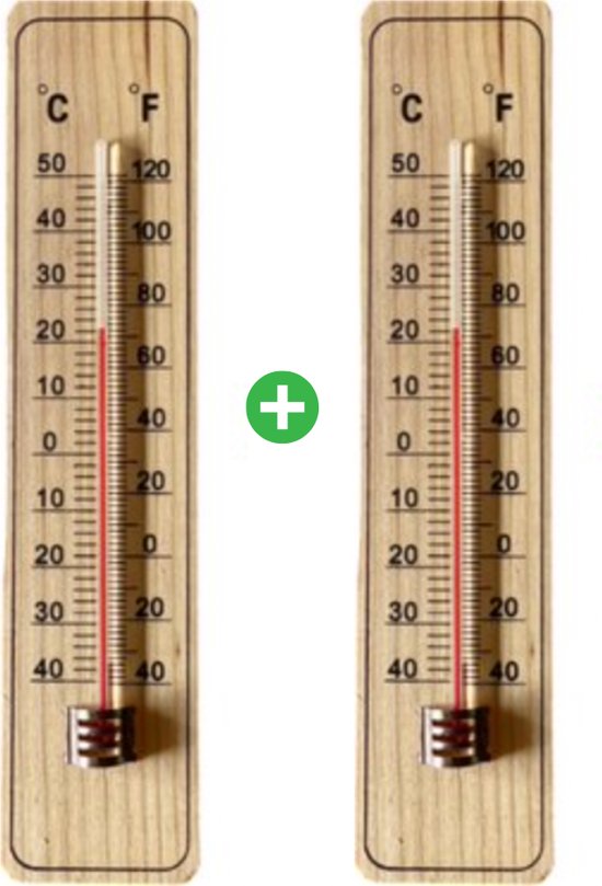 2x Buitenthermometer – Thermometer voor buiten – Tuin – Hout – 2 stuks |  bol.com