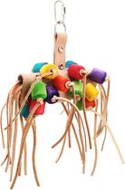 Keddoc vogelspeelgoed leather string 28x15x10 cm Multi-color