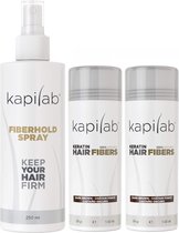 Kapilab Hair Fibers Voordeelset 58 gram - Donkerbruin - Natuurlijke haarvezels verbergen haaruitval - Direct voller haar
