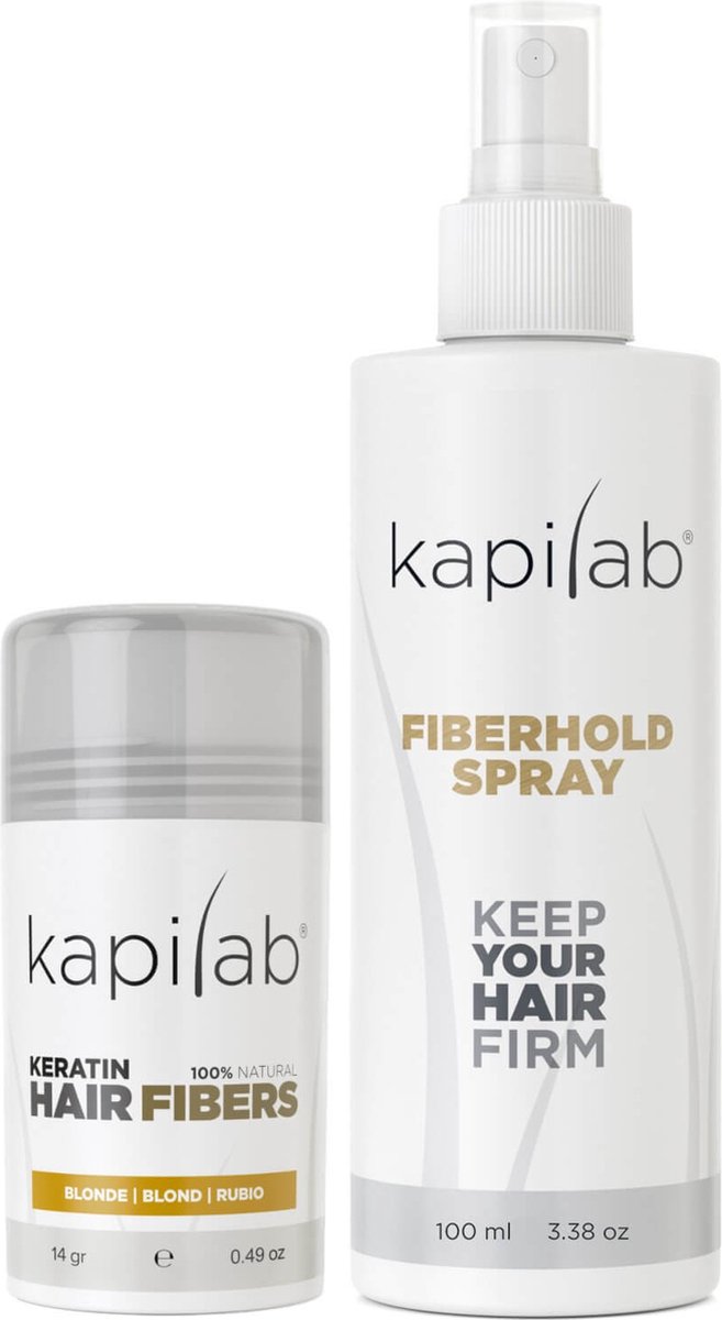 Bol.com Kapilab Hair Fibers Voordeelset 14 gram - Blond - Keratine haarvezels verbergen haaruitval - Direct meer haar aanbieding