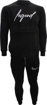 Joggingpak sweater Heren/Dames signature line zwart XXS