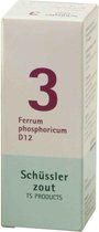Pfluger Schussler Zout nr 3 Ferrum Phosphoricum D12 - 3 x 100 tabletten
