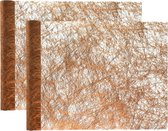 Santex Tafelloper op rol - 2x - metallic koper glans - 30 x 500 cm - non woven polyester