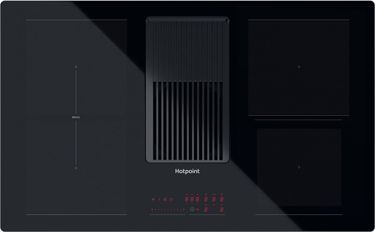 HOTPOINT PVH 92 B K/F KIT | Inductie kookplaat met afzuiging | 83 cm