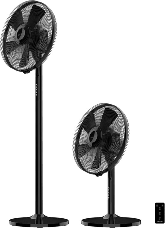 Cecotec 05875, Huishoudelijke ventilator met bladen, Zwart, Vloer, Tafel, 60°, Knoppen, 7 uur