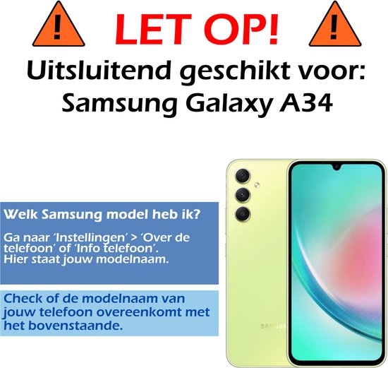Waarschuwing: Alleen geschikt voor Samsung Galaxy A34.