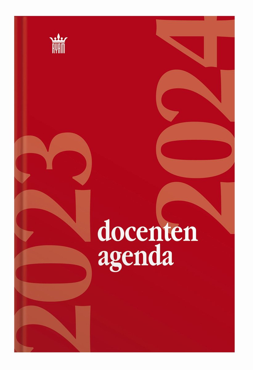 Ryam | Docenten agenda Hardcover | 2023/2024 | Genaaid gebonden | 15 x 20 cm | 12 mnd | Rood |