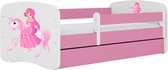 Kocot Kids - Bed babydreams roze prinses te paard zonder lade met matras 160/80 - Kinderbed - Roze