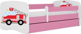 Kocot Kids - Bed babydreams roze brandweer zonder lade zonder matras 160/80 - Kinderbed - Roze