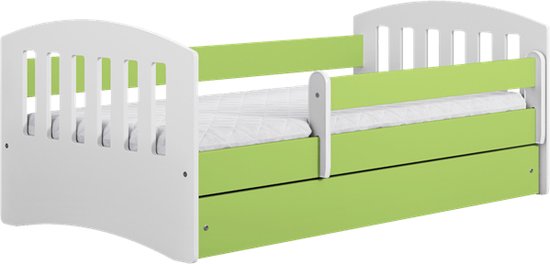 Kocot Kids - Bed classic 1 groen met lade zonder matras 140/80 - Kinderbed - Groen