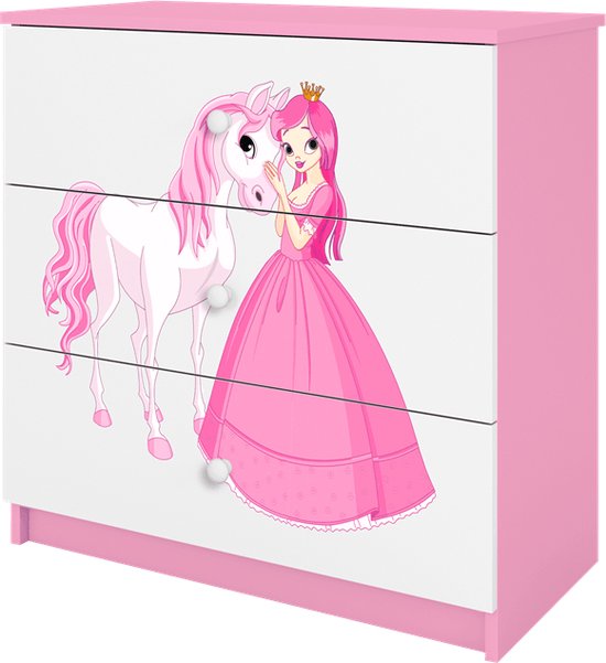 Kocot Kids - Ladekast Babydreams roze princes op paard - Halfhoge kast - Roze