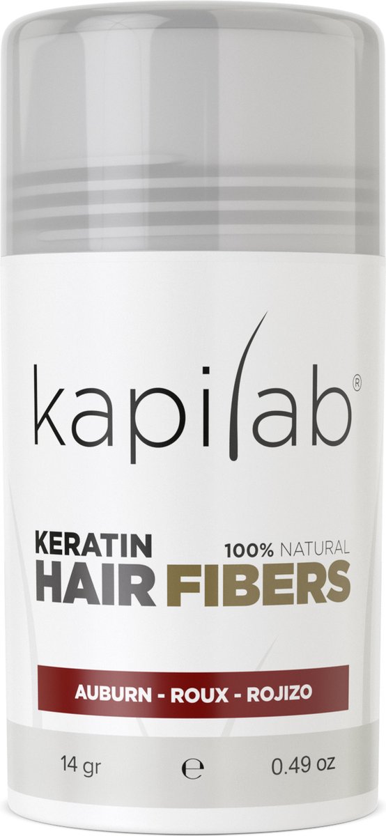 Kapilab Hair Fibers Kastanjebruin - Keratine haarvezels verbergen haaruitval - Direct voller haar - 100% natuurlijk - 14 gram