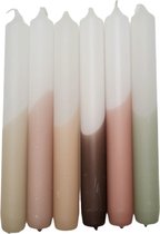 Cactula set van 6 dip dye dinerkaarsen in 6 zachte kleuren