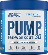 Pump 3G ZERO STIM Pre-Workout (Icy Blue Raz - 375 gram) - APPLIED NUTRITION