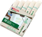 edding 24 Surligneur EcoLine -vert pastel-10 surligneurs-pointe biseautée 2-5 mm-pour un marquage et une mise en évidence rapides et faciles des textes et des notes-rechargeable,en matériau recyclable
