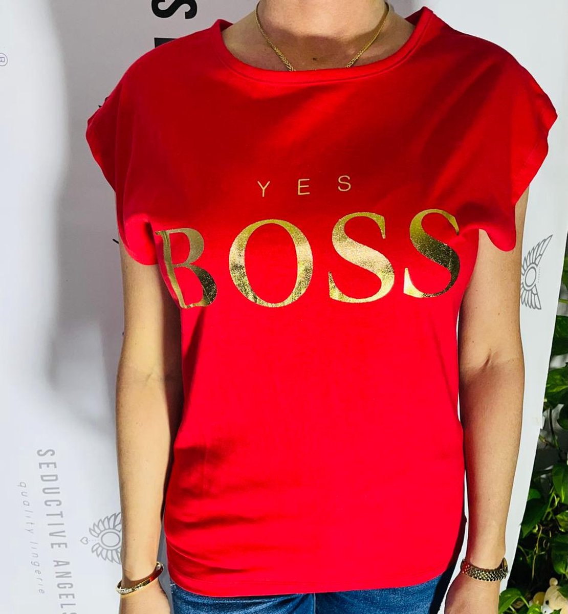 T-shirt Yes Boss red&gold XL