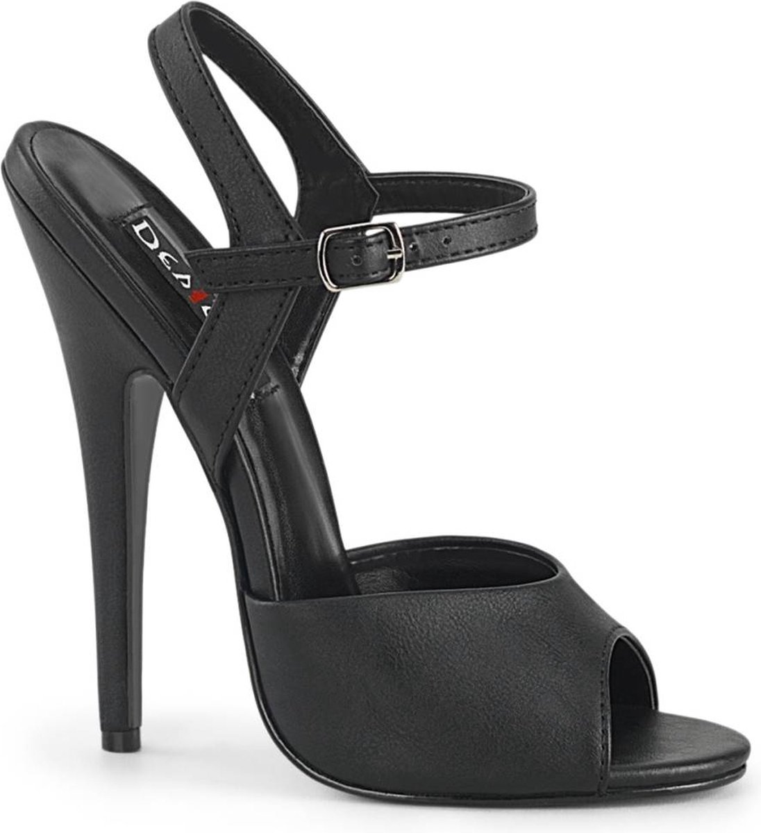 Devious - DOMINA-109 Sandaal met enkelband, Paaldans schoenen - US 15 - 46 Shoes - Zwart