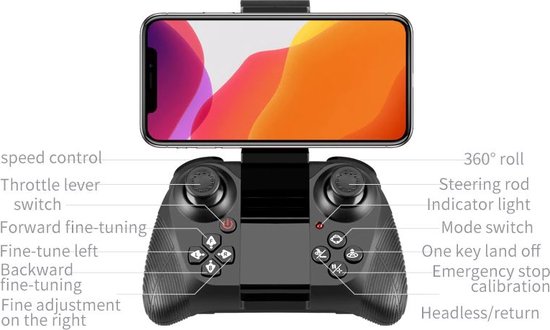4DRC v8 mini drone met camera en botsbumper - kleine drone - 2 ACCU'S voor dubbel vliegplezier - drone voor binnen gebruik - bots bescherming - live beeld via smartphone